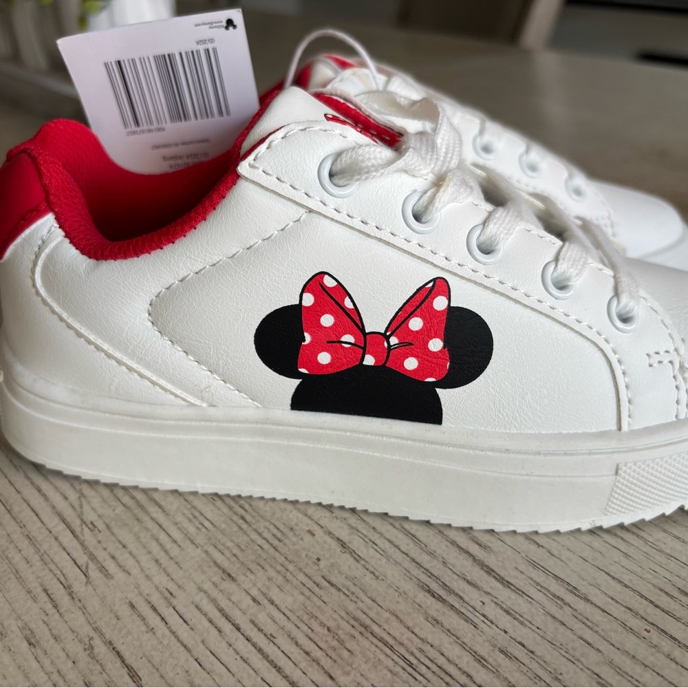 Disney Kids White and Red Minnie Sneakers
